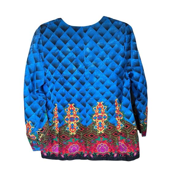 Vintage 100% Silk Asian Floral Anne Crimmins for Umi Collections Blazer Size 10 - Picture 2 of 13